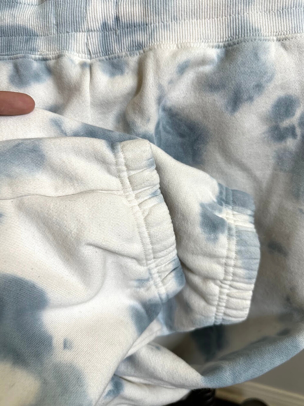 Sacre Tie Dye Sweatpants Blue White Drawstring Cuffed Size Small - Picture 4 of 6